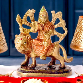 Sacred Brass Sherawali Mata Idol