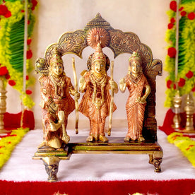  Bring divine grace and positivity into your home with this beautifully crafted Brass Small Ram Darbar Idol, featuring Lord Rama, Sita, Lakshman, and Hanuman. Symbolizing love, devotion, and protection, this intricately detailed idol is perfect for enhancing your home temple, Pooja room, or spiritual décor. 