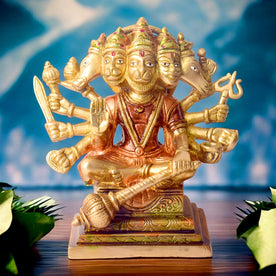 Majestic Panchmukhi Hanuman Brass Idol