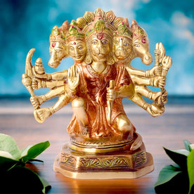 Elegant Panchmukhi Hanuman Brass Statue