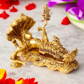 Brass Vishnu Padmanabha Statue – Lord Vishnu Sleeping on Sheshnag