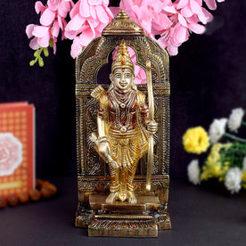 Brass Ram Idol with Bow in Colored