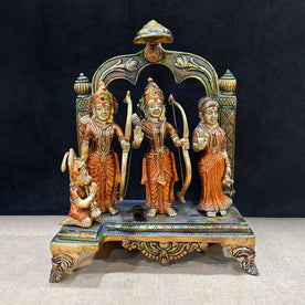 Majestic Brass Ram Darbar Idol with Royal Touch of Divine Elegance