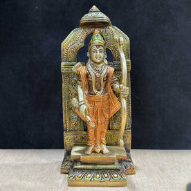 8.7 Inch Elegant Antique Brass Ram with Bow Statue
