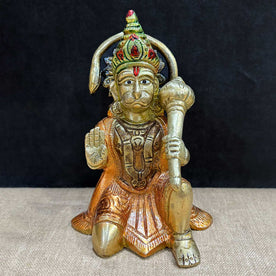 5.3 Inch Handcrafted Brass Hanuman Idol