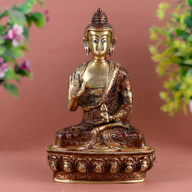 Introspective Brass Buddha Idol