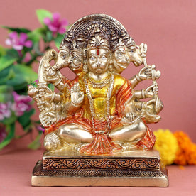 Bhavya Panchmukhi Hanuman Brass Idol