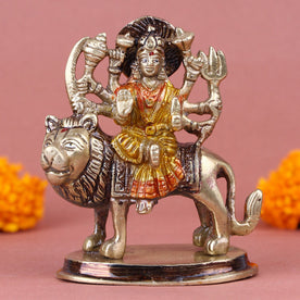 Fascinating Brass Sherawali Mata Idol