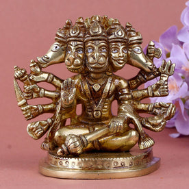 Brass Panchmukhi Hanuman Statue