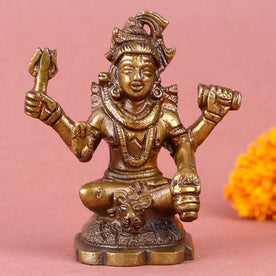 Brass Chaturbhuj Shiva Ji Idol