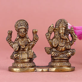 Brass Laxmi Ganesh Idol