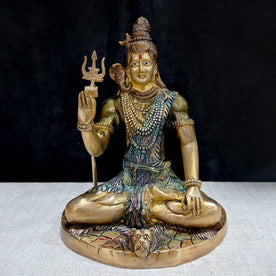 9.4 Inch Divine Brass Shiv Parivaar Idol