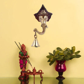 Brass Decorative Ganesh Wall Hanging with Bell