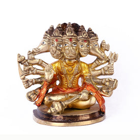 Captivating Brass Panchmukhi Hanuman Idol