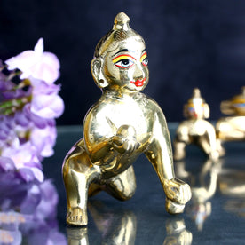 Brass Bal Gopal/Laddu Gopal Idol (Sizes Available 0 to 6)