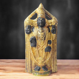 This 8-inch Tirupati Balaji statue beautifully captures the divine presence of Lord Venkateshwara, the beloved deity of the Tirupati temple. Crafted with exquisite attention to detail, the statue radiates grace, serenity, and spiritual blessings. Known for his power to bestow prosperity, health, and peace, Lord Balaji's idol brings a sense of calm and positive energy to any space.