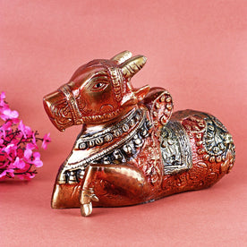 Artistic Brass Nandi Cow (Green)