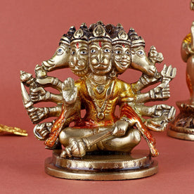 Stylistic Brass Panchmukhi Hanuman Idol
